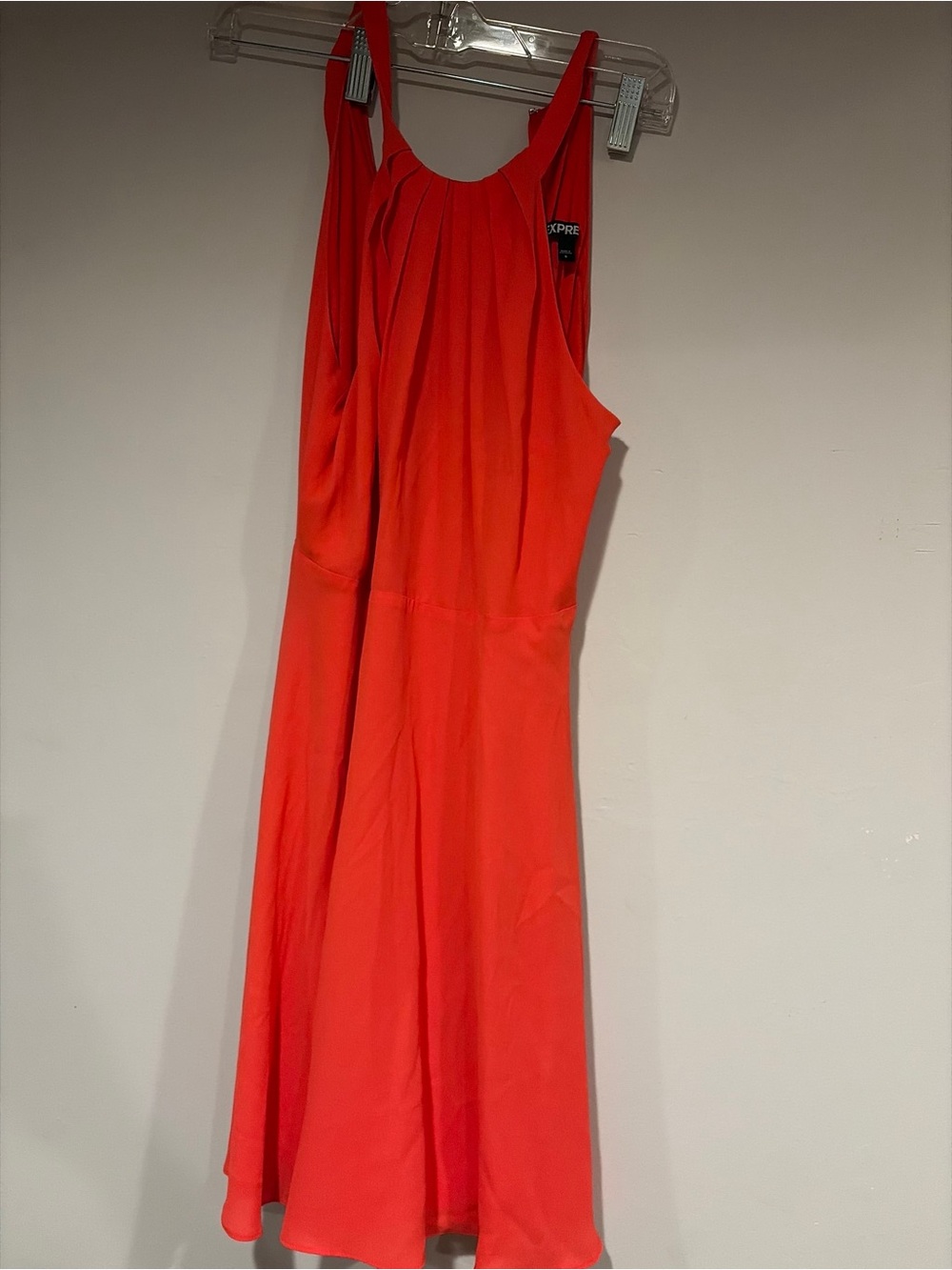 Express Bright Red Sleeveless Midi Dress